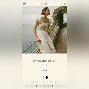 Doen Katherina Dress, salt, size M, NWT.